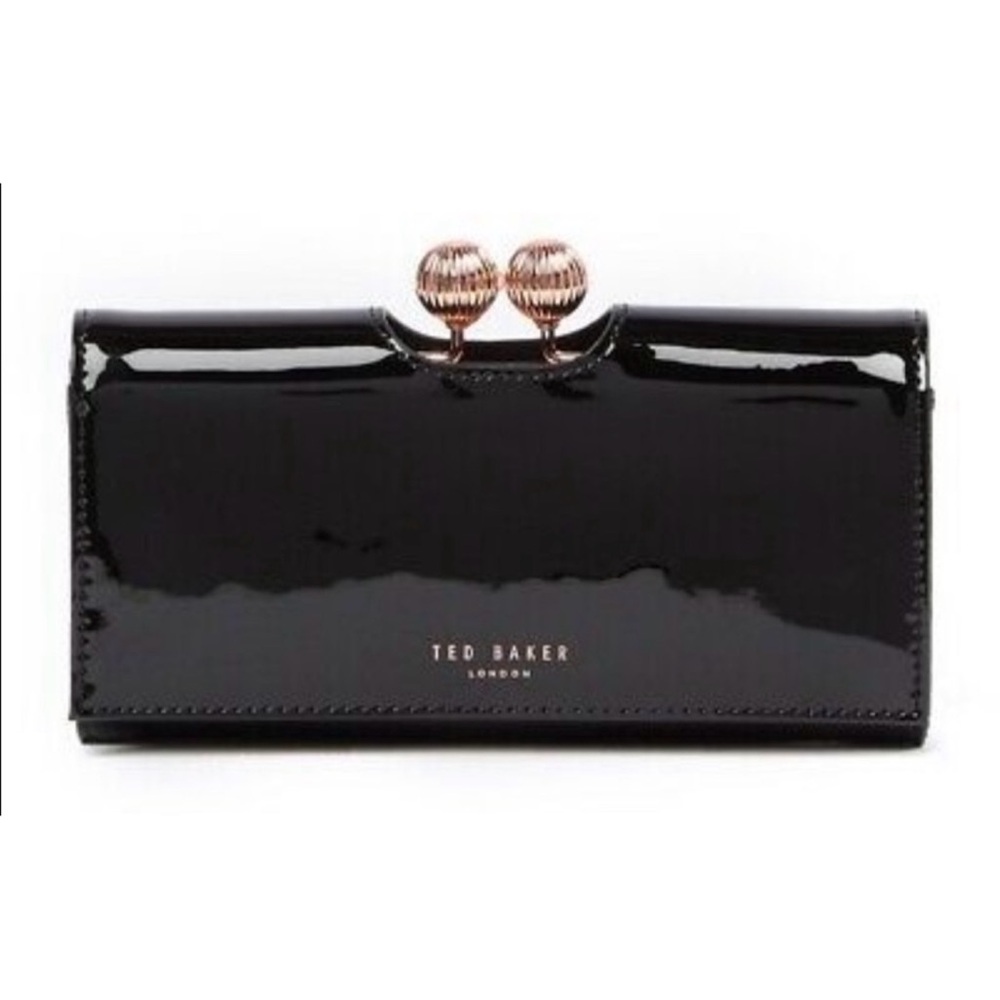 Ted Baker Black Bobble Patent Leather Wallet